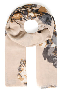 B.Young ByWallam String Beige Floral Print Scarf