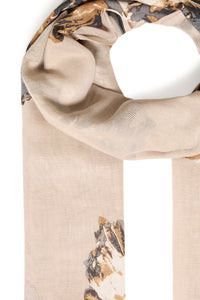 B.Young ByWallam String Beige Floral Print Scarf