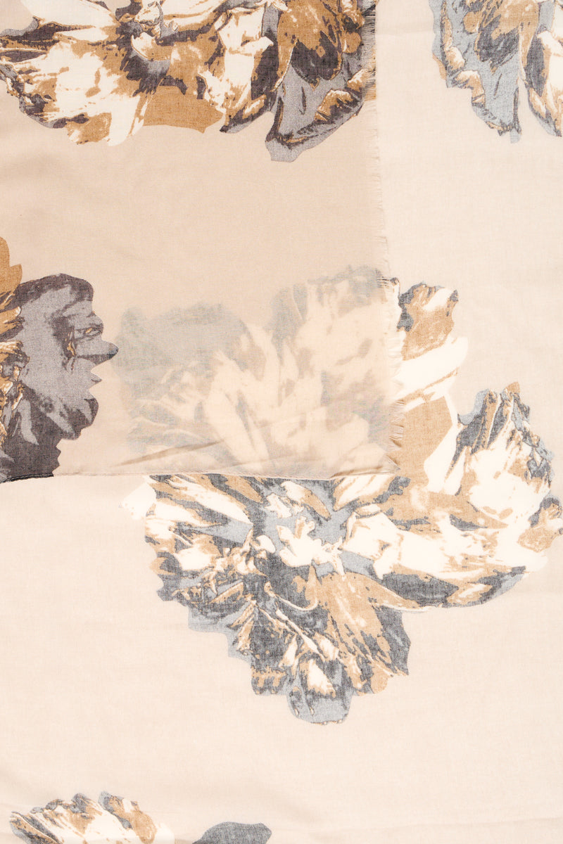 B.Young ByWallam String Beige Floral Print Scarf