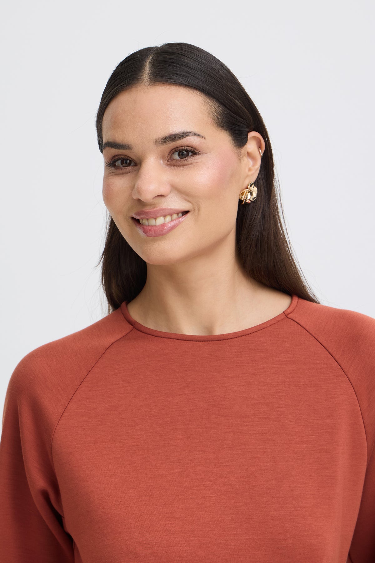 B.Young ByPusti Marsala Modal Round Neck T-Shirt, 20818708