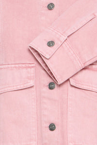 B.Young ByKadi Pink Polignac Denim Jacket with Burgundy Cord Collar, 20819536