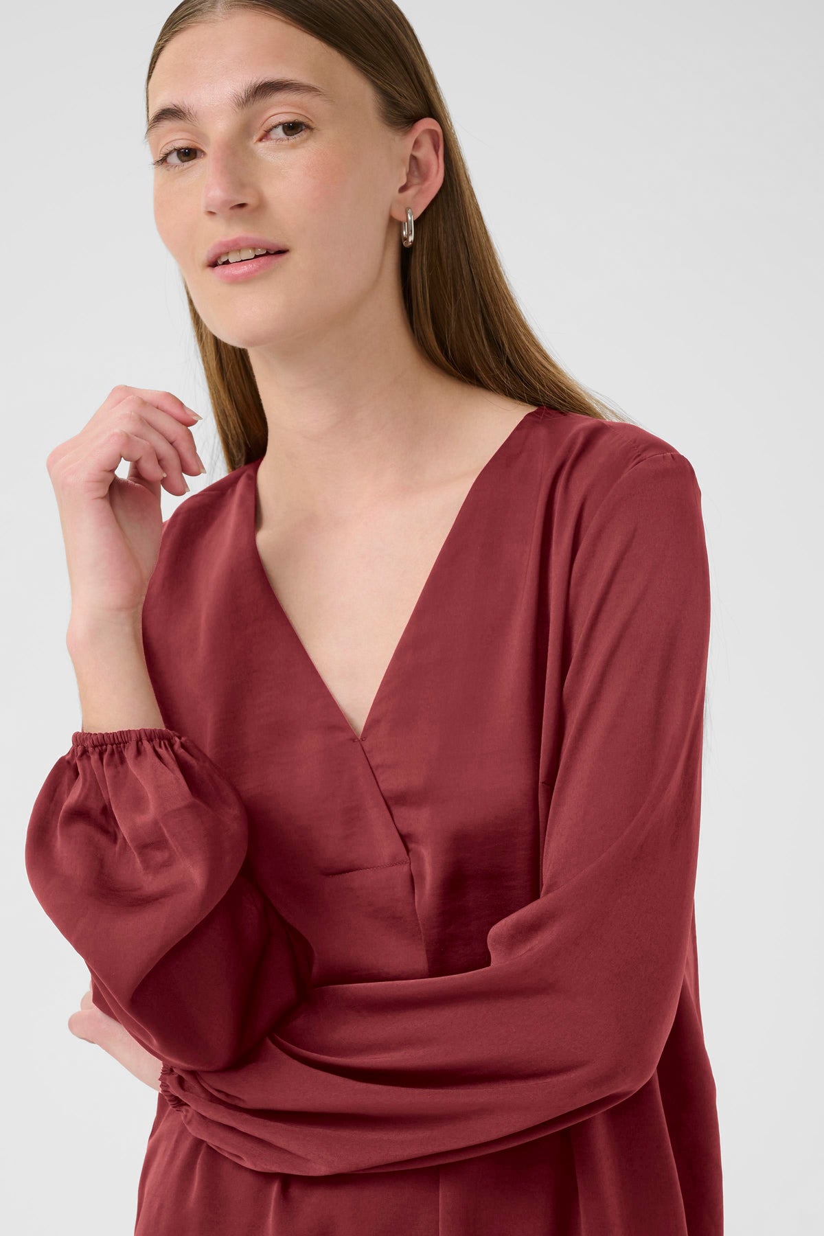 InWear Rinda Cabernet V-Neck Long Sleeve Top