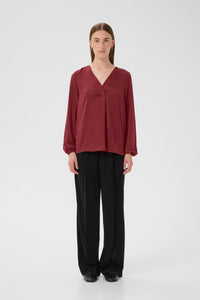 InWear Rinda Cabernet V-Neck Long Sleeve Top