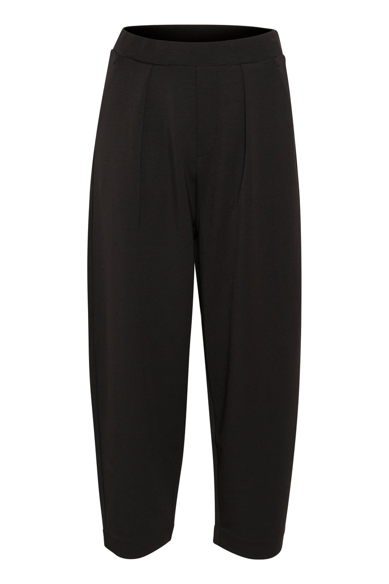 InWear PannieIW Black Modal Barrel Leg Ankle Length Trousers