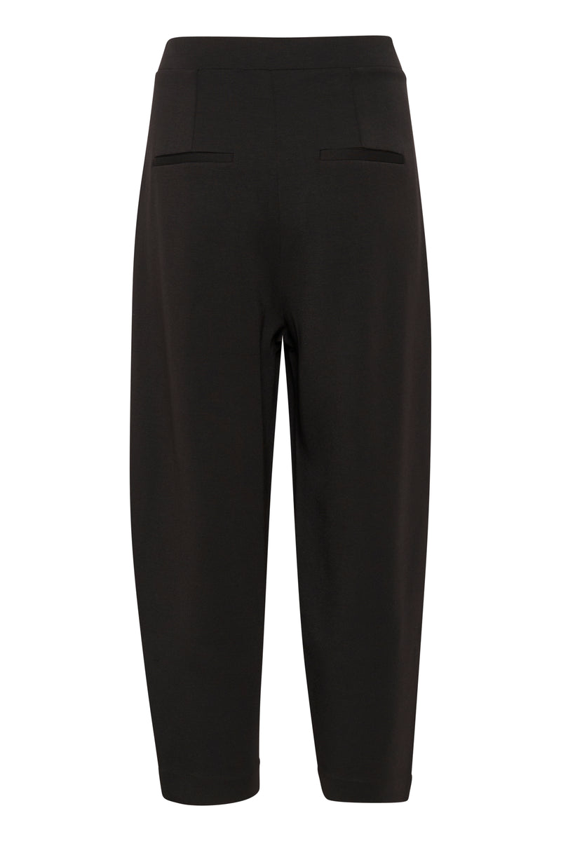 InWear PannieIW Black Modal Barrel Leg Ankle Length Trousers