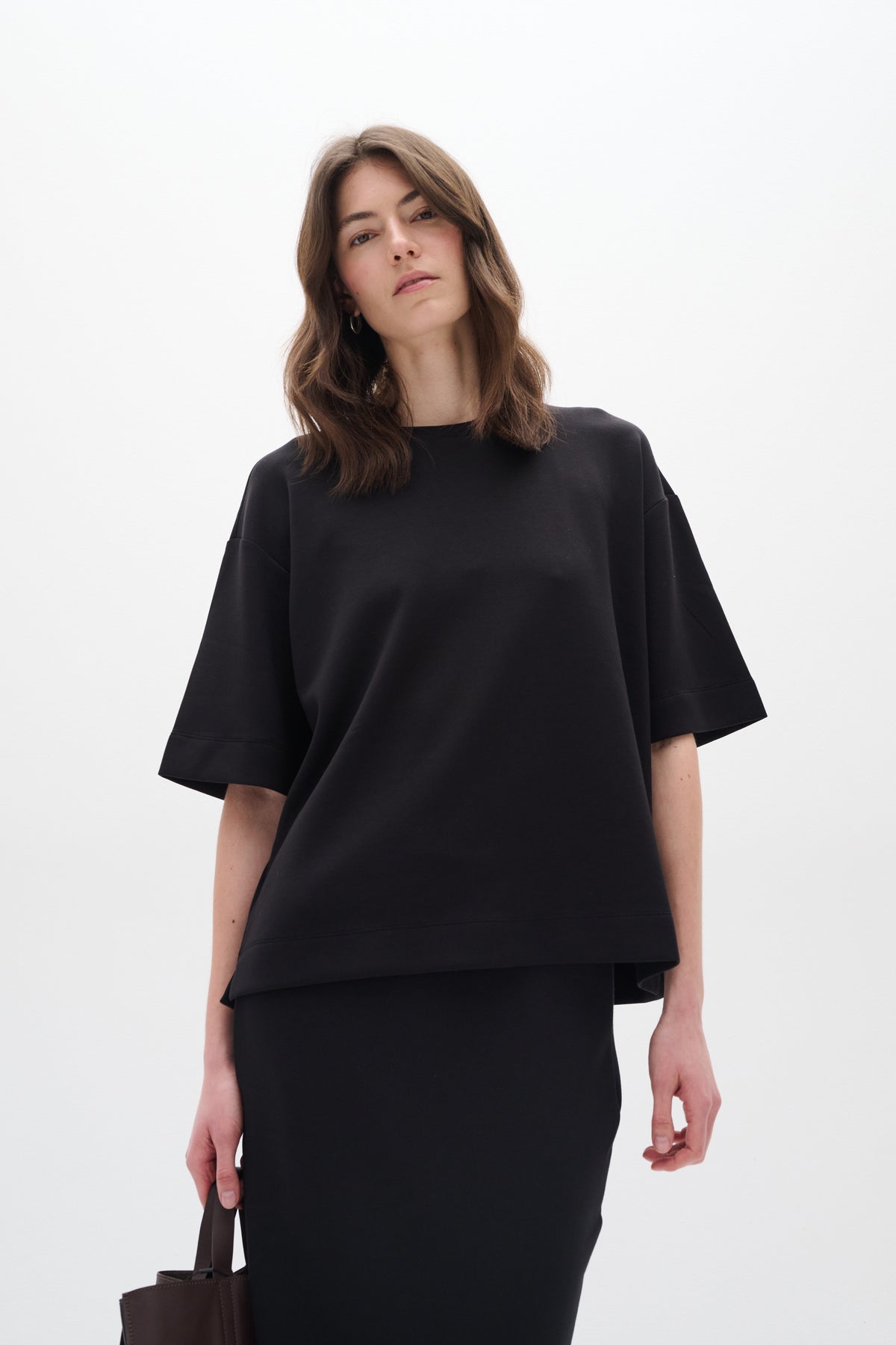 InWear Pannie Black Oversized Modal T-Shirt, 30109225