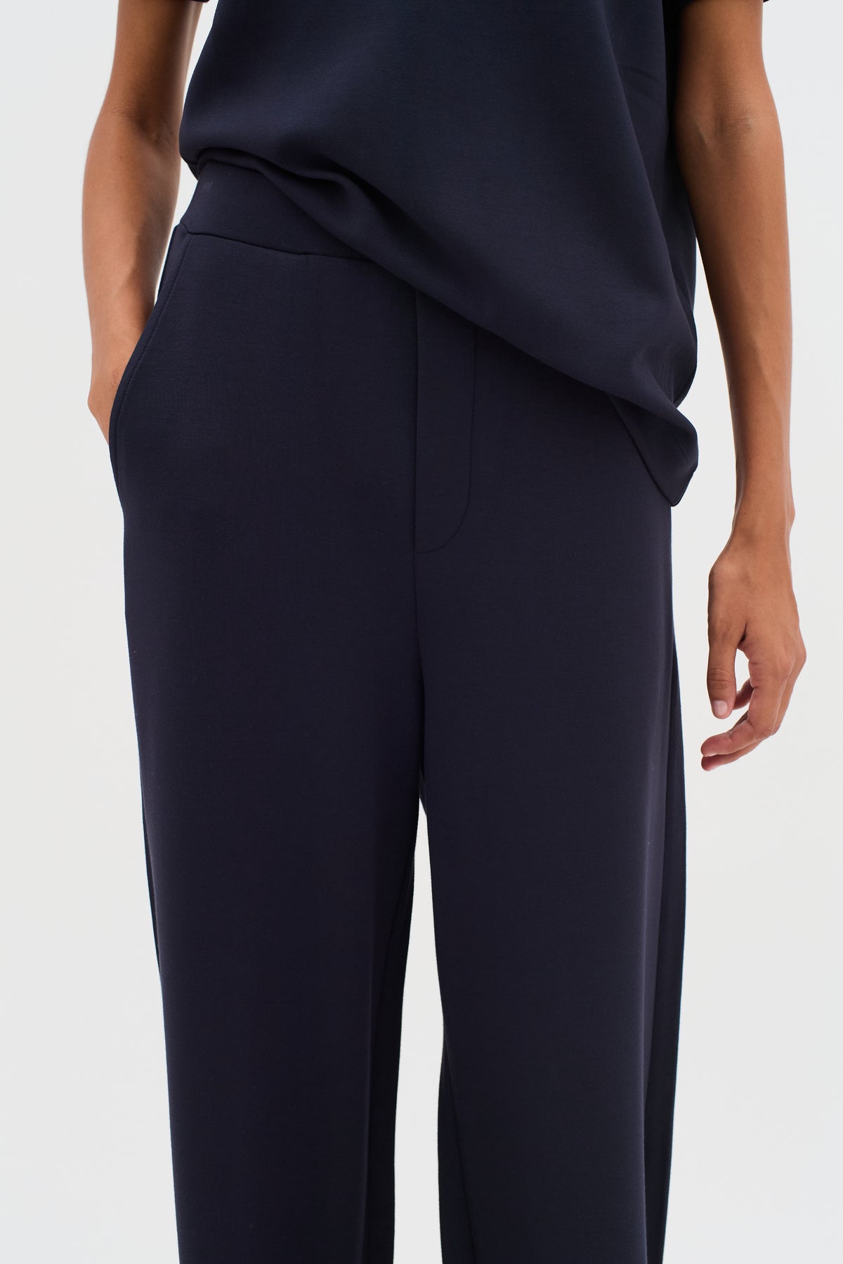 InWear Gincent Marine Blue Modal Wide Leg Joggers
