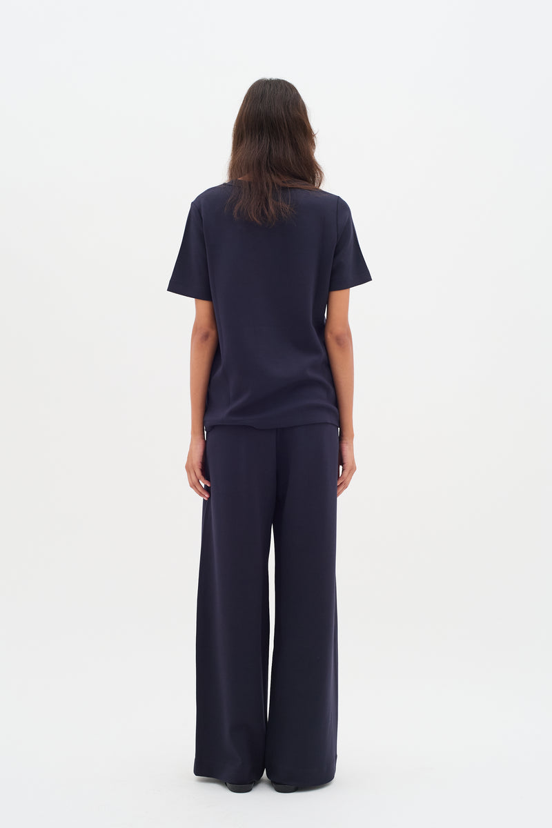 InWear Gincent Marine Blue Modal Wide Leg Joggers