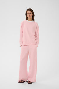 InWear Gincent Candy Pink Melange Modal Supersoft Dipped Hem Sweatshirt