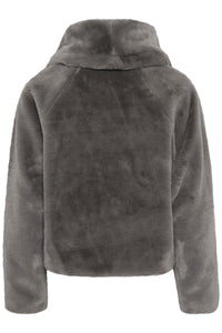 InWear YoboIW Sandy Grey Faux Fur Short Coat