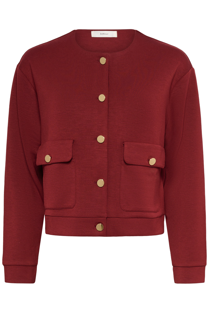 InWear Gida Vincent Burgundy Modal Cardigan Jacket