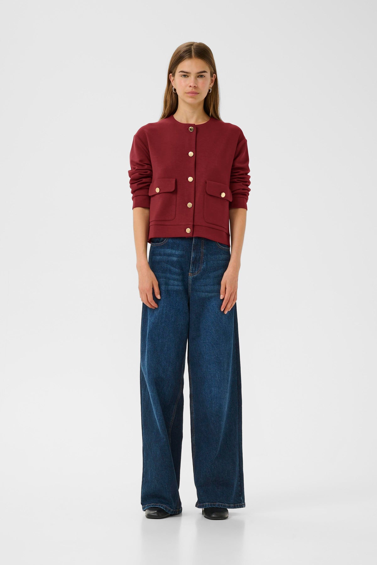 InWear Gida Vincent Burgundy Modal Cardigan Jacket