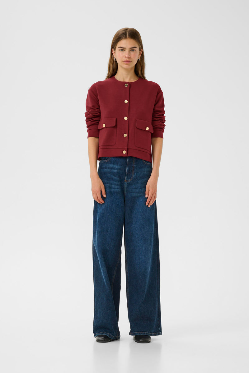 InWear Gida Vincent Burgundy Modal Cardigan Jacket