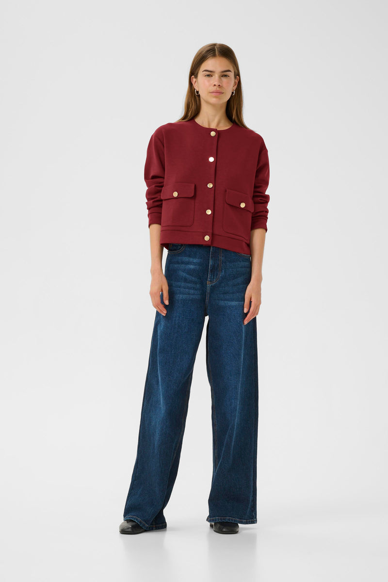 InWear Gida Vincent Burgundy Modal Cardigan Jacket