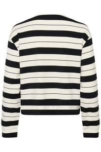 InWear Gida Vincent Whisper White/Black Stripe Modal Cardigan Jacket, 30110948