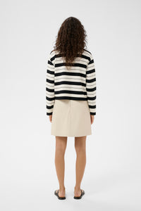 InWear Gida Vincent Whisper White/Black Stripe Modal Cardigan Jacket, 30110948