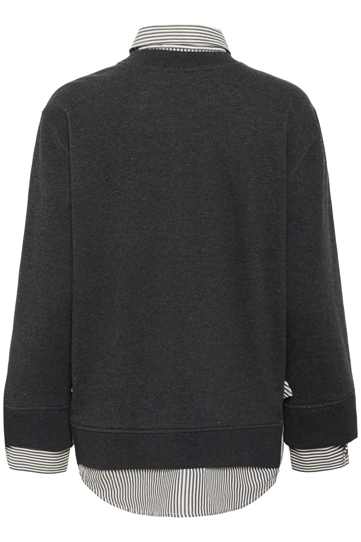 InWear Natalja Grey Melange Striped Shirt Sweatshirt