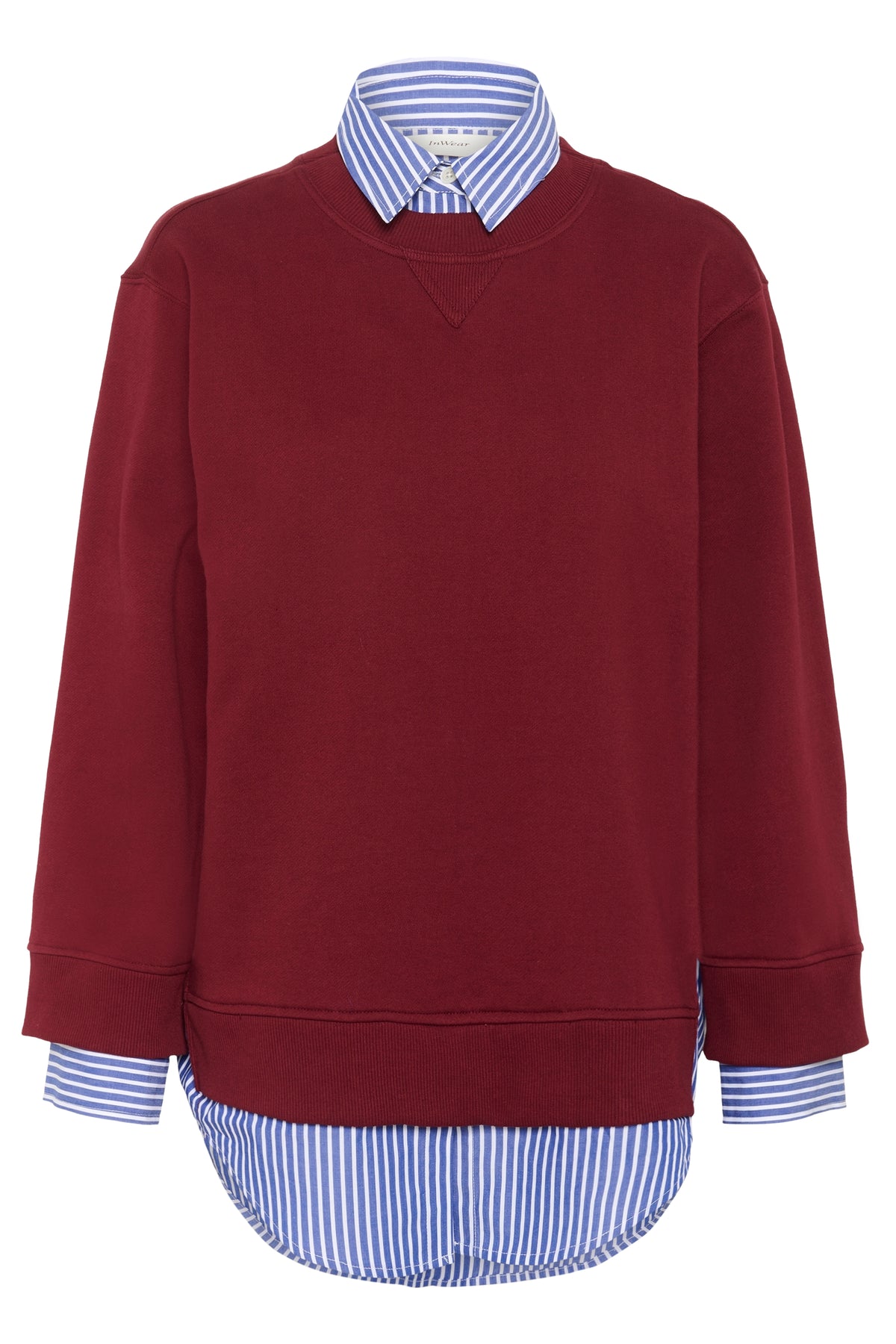 InWear Natalja Cabernet Burgundy Striped Shirt Sweatshirt