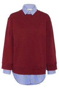 InWear Natalja Cabernet Burgundy Striped Shirt Sweatshirt