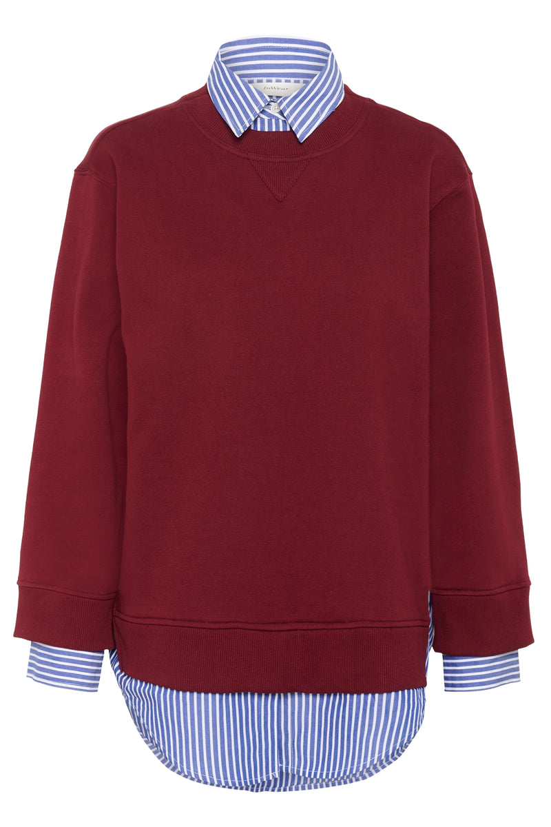 InWear Natalja Cabernet Burgundy Striped Shirt Sweatshirt