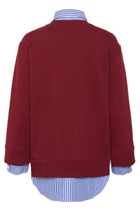 InWear Natalja Cabernet Burgundy Striped Shirt Sweatshirt