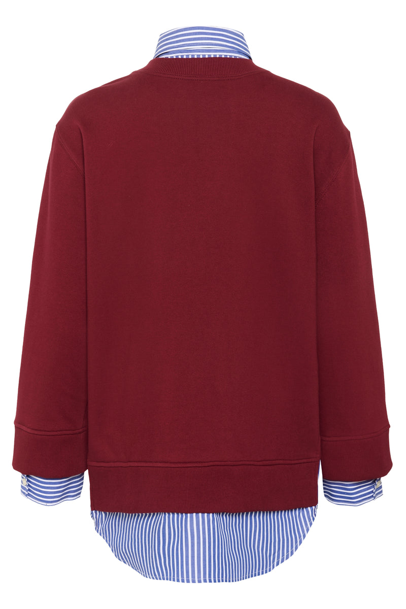 InWear Natalja Cabernet Burgundy Striped Shirt Sweatshirt
