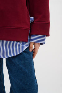 InWear Natalja Cabernet Burgundy Striped Shirt Sweatshirt