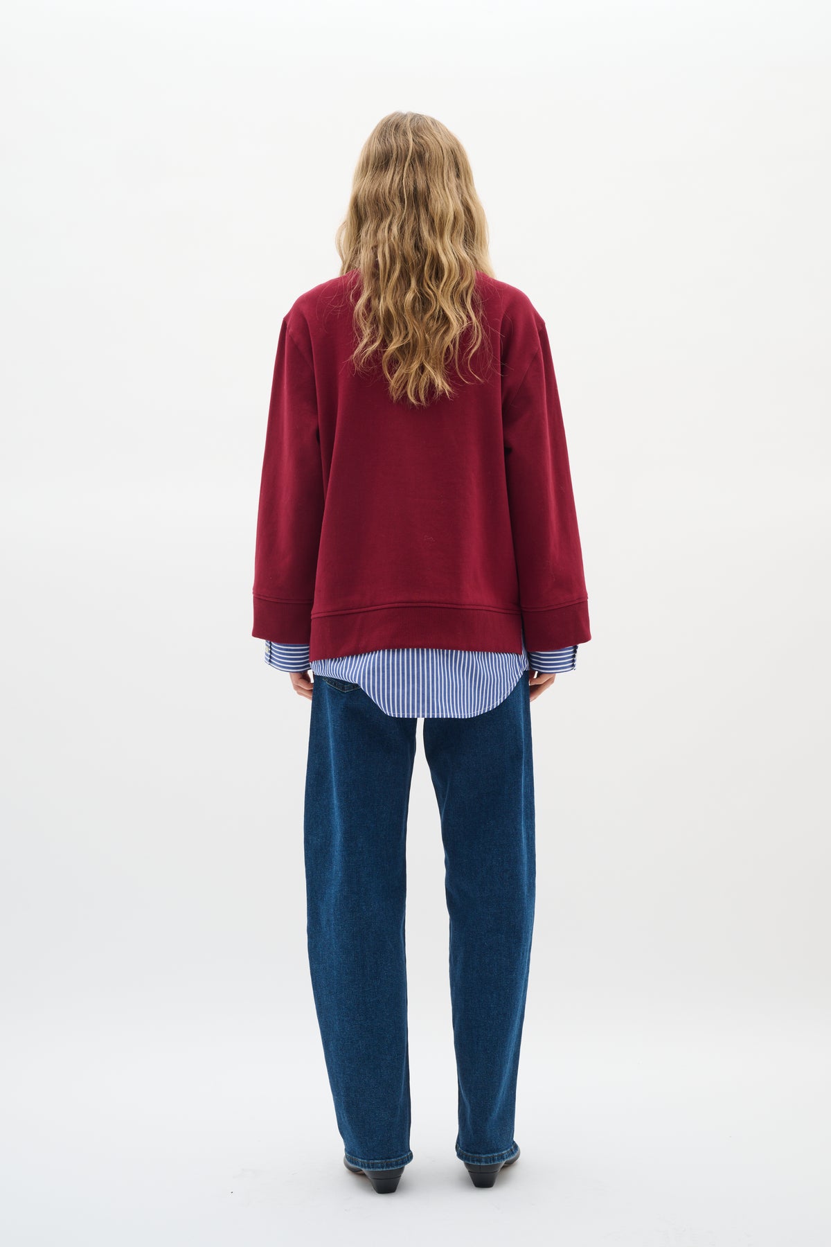 InWear Natalja Cabernet Burgundy Striped Shirt Sweatshirt