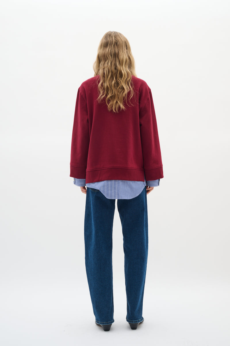 InWear Natalja Cabernet Burgundy Striped Shirt Sweatshirt