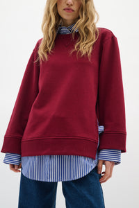 InWear Natalja Cabernet Burgundy Striped Shirt Sweatshirt