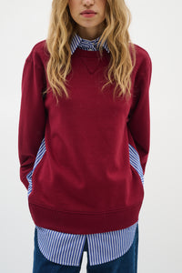 InWear Natalja Cabernet Burgundy Striped Shirt Sweatshirt