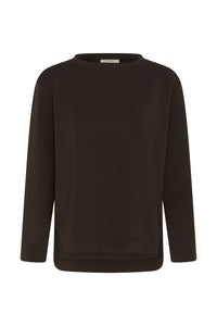 BACK IN STOCK - InWear Gincent Chocolate Brown Modal Supersoft Dipped Hem Sweatshirt
