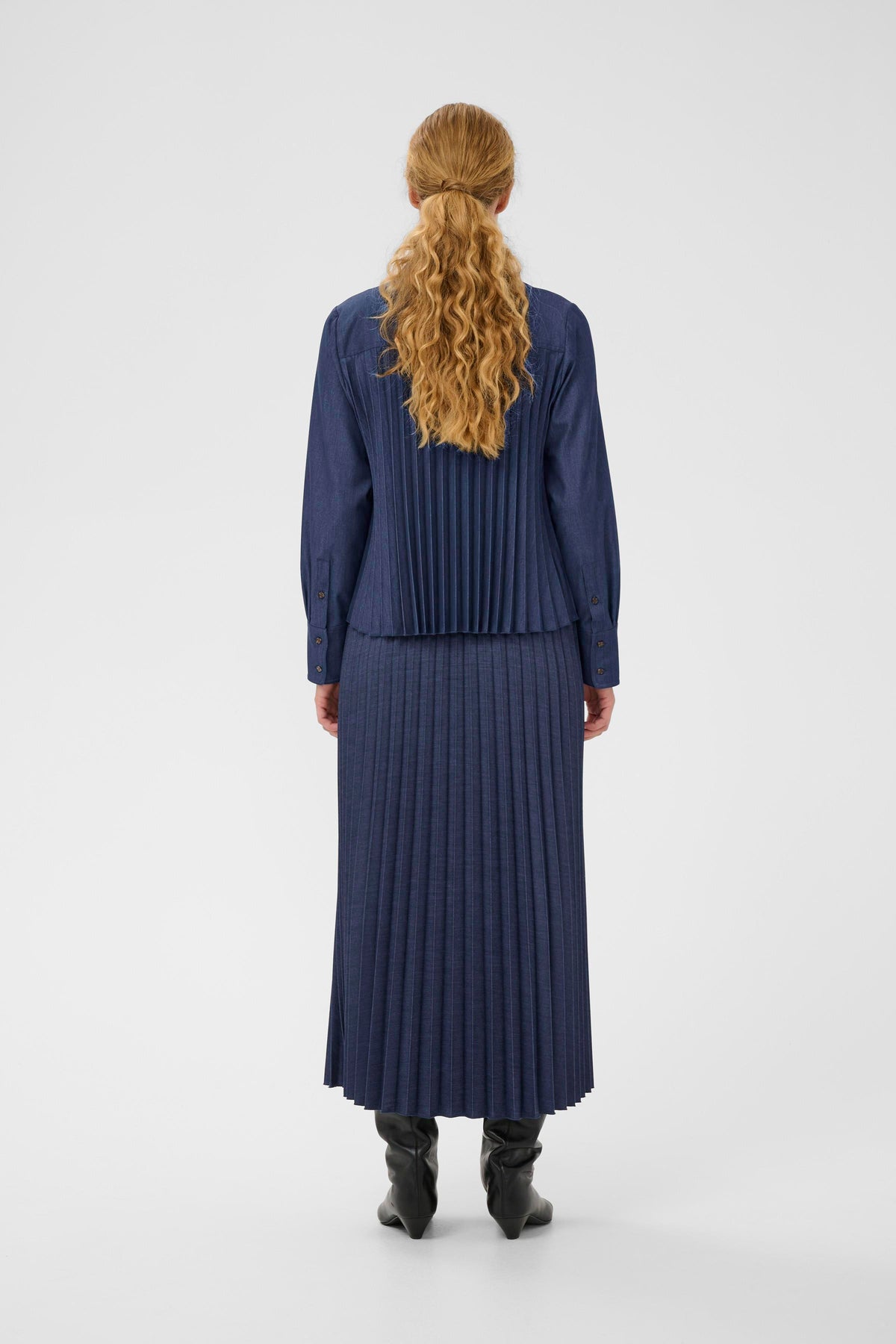 InWear Edition Cherrie Denim Pleated Back Shirt, 30112202