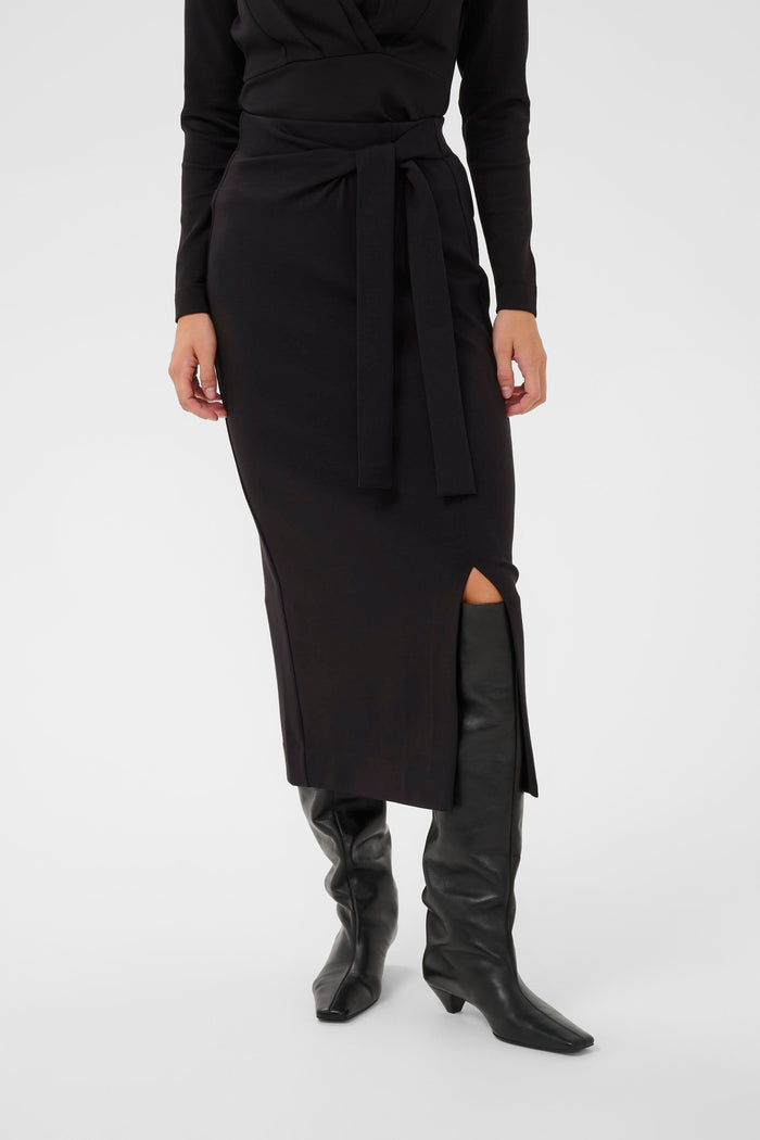 InWear TriIW Vincent Black Knot Tie Modal Tube Skirt