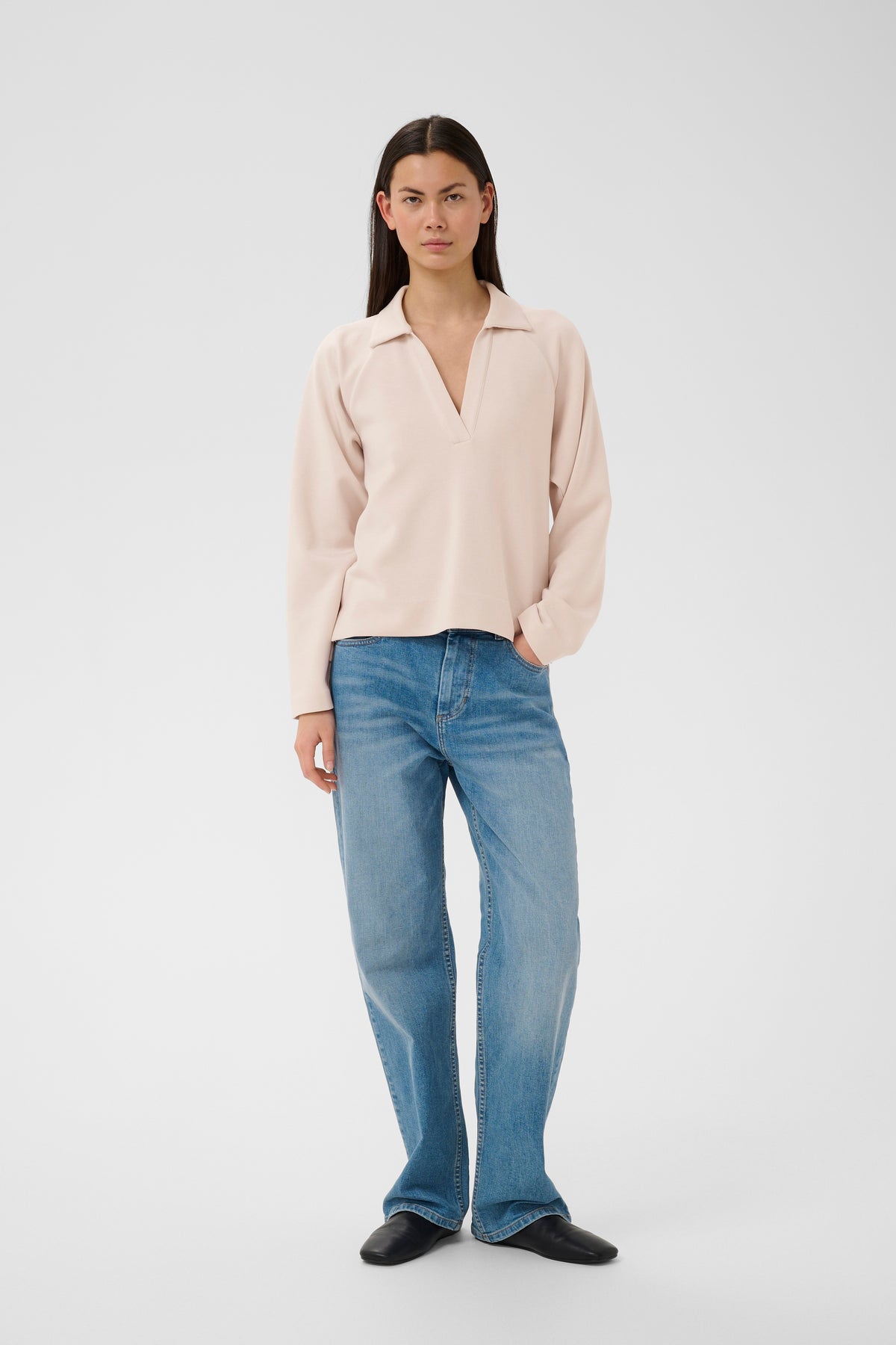 InWear SimiIW Vincent Haze Beige Polo Blouse, 30112431