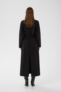 InWear Simi Vincent Black Modal Zip Midi Length Dress, 30112435