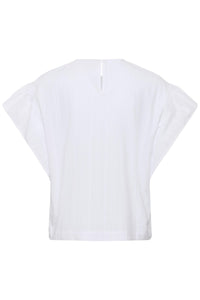 InWear Roseville Pure White Flutter Sleeve Classic Blouse