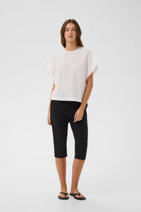 InWear Roseville Pure White Flutter Sleeve Classic Blouse