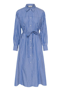 Soaked in Luxury SLCalken Blue Stripe Midi Shirt Dress, 30408913