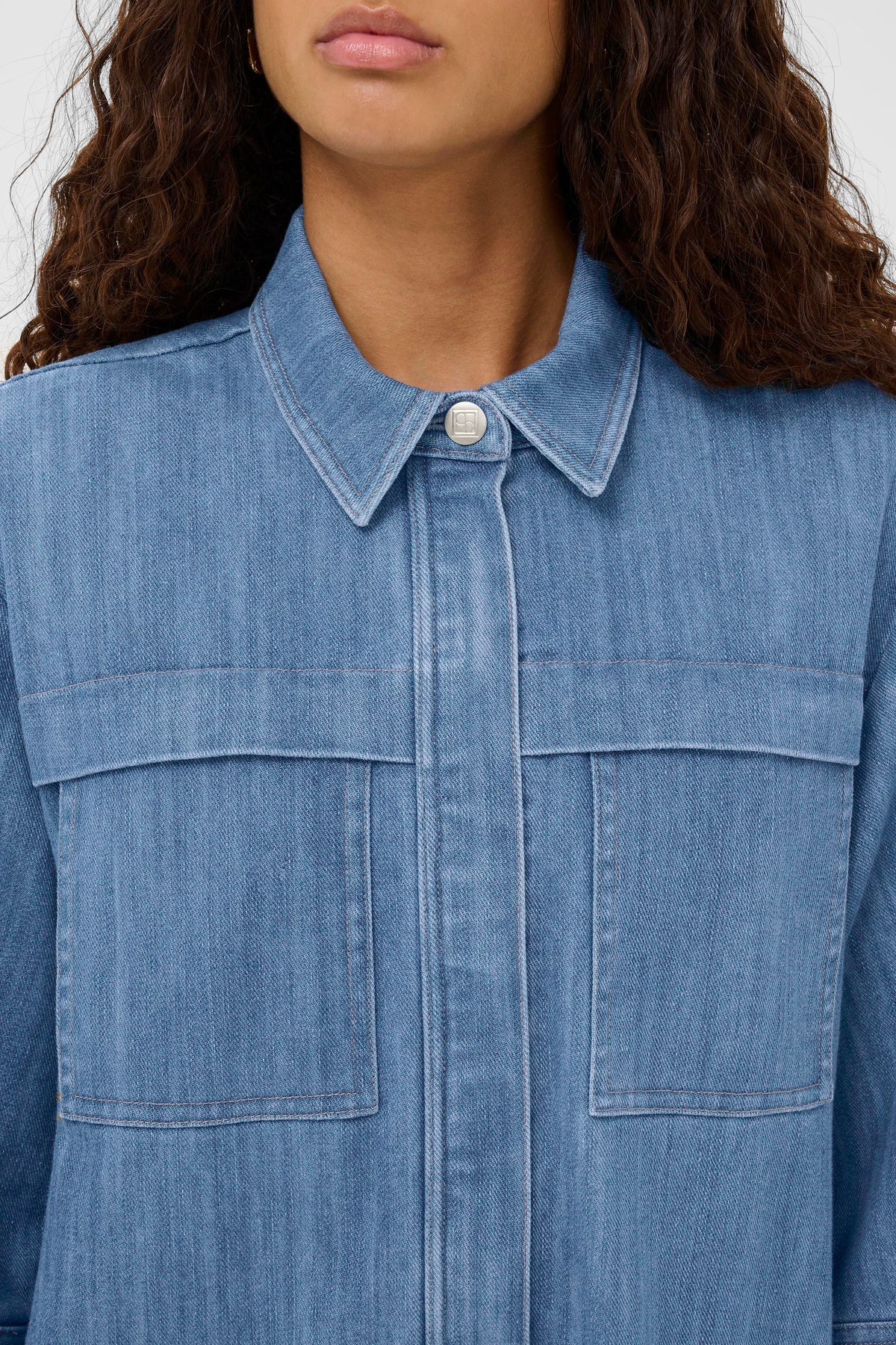 Soaked in Luxury SLNinnie Denim Dress with Zip Detailing, 30408961