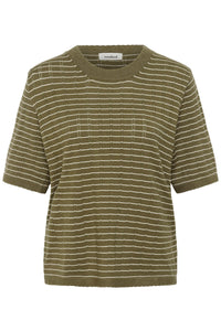 Soaked in Luxury SLSpina Dusky Green/Turtledove Supersoft Stripe Knit