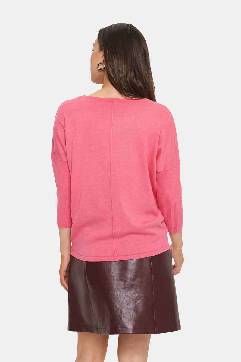 Saint Tropez Mila Coral Melange Round Neck Knit