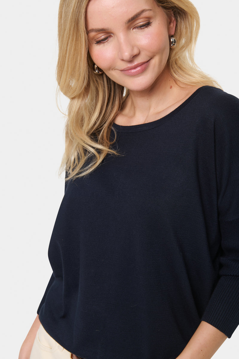 Saint Tropez Mila Night Sky Navy Round Neck Knit