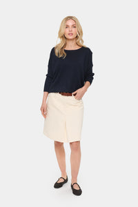 Saint Tropez Mila Night Sky Navy Round Neck Knit