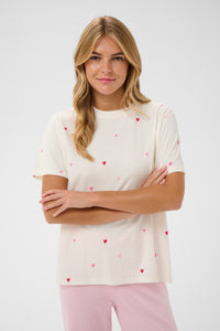 Saint Tropez Johanna Ice Pink Multi Heart Oversized T-Shirt, 30513937