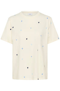 Saint Tropez Johanna Ice Blue Multi Heart Oversized T-Shirt, 30513937