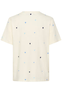 Saint Tropez Johanna Ice Blue Multi Heart Oversized T-Shirt, 30513937
