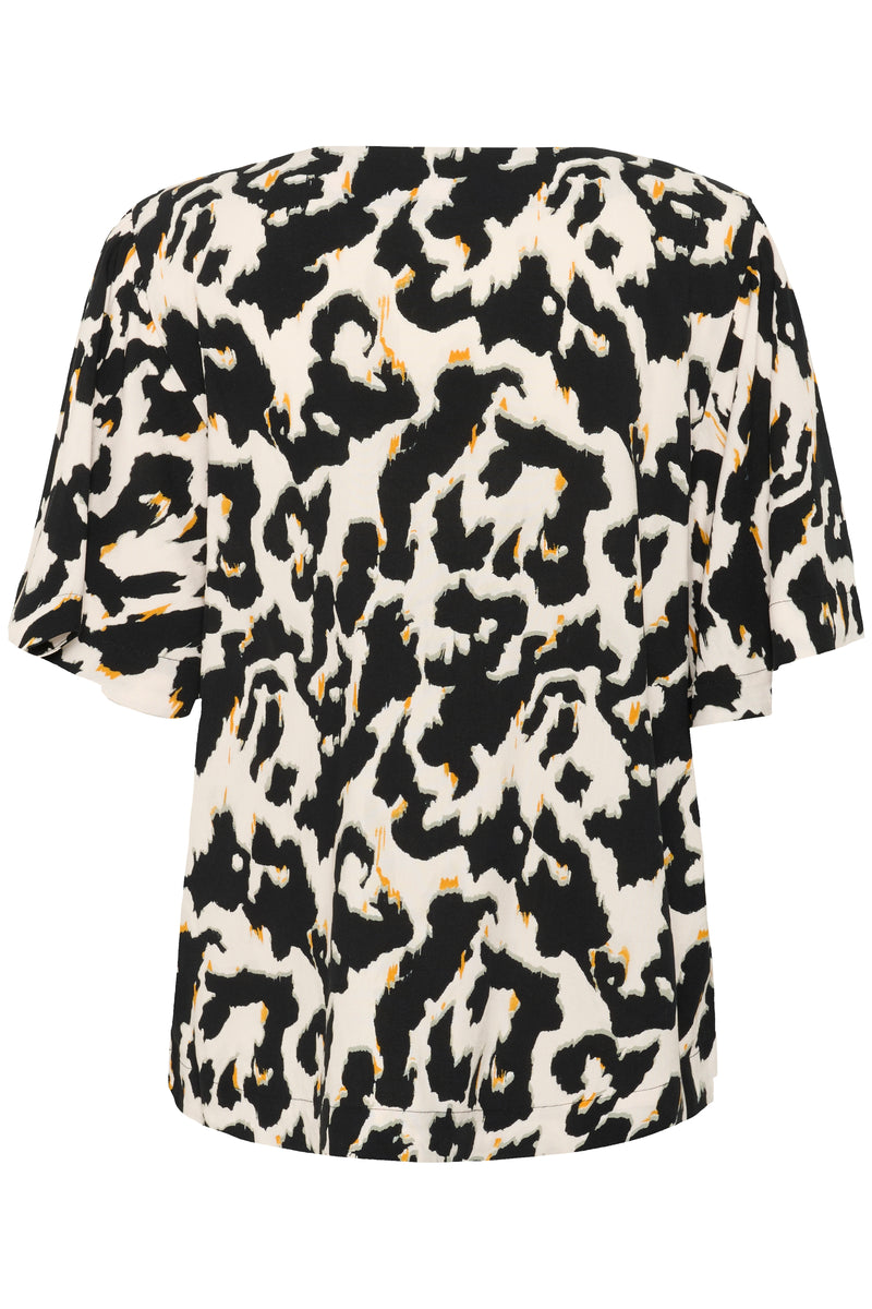 Saint Tropez Marca Black Leopard V-Neck