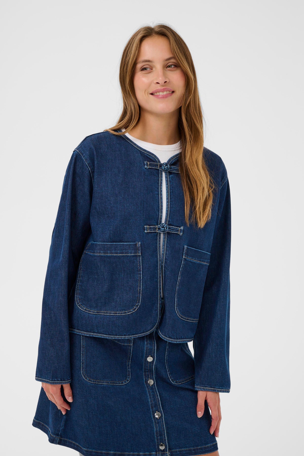 Saint Tropez OivySz Medium Blue Denim Jacket, 30514751