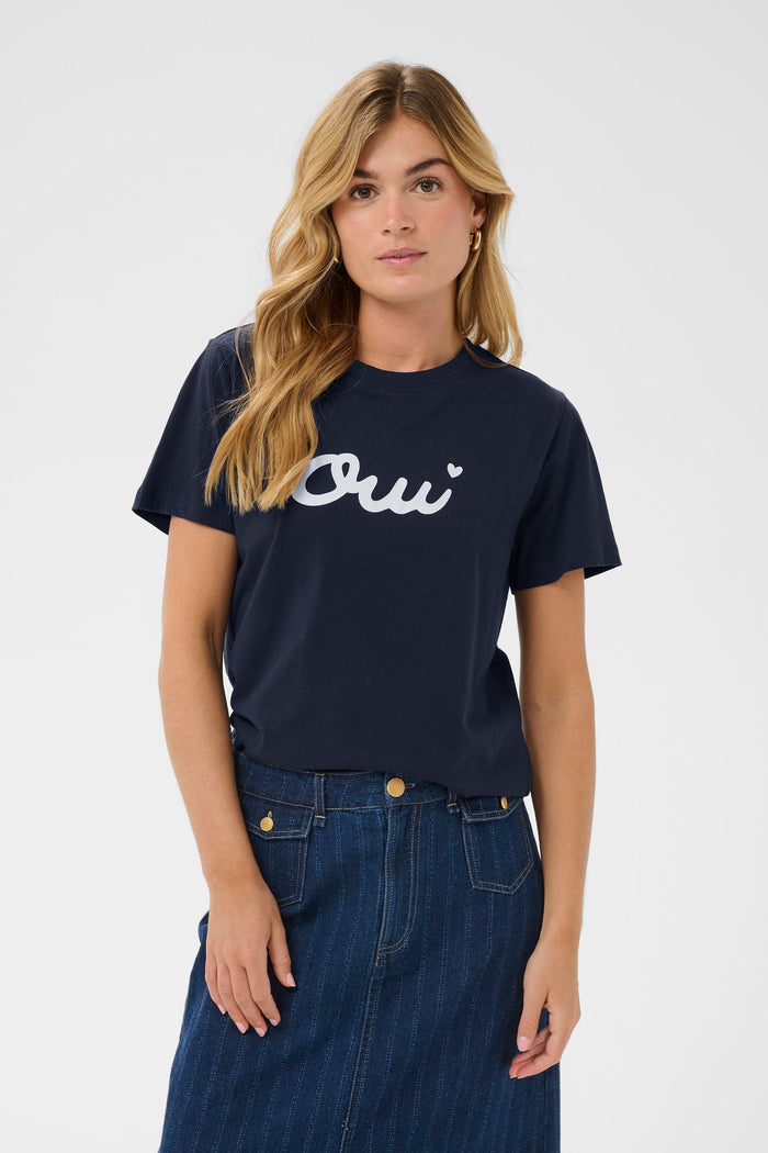 Saint Tropez OdineSz Night Sky 'OUI' White Logo T-Shirt
